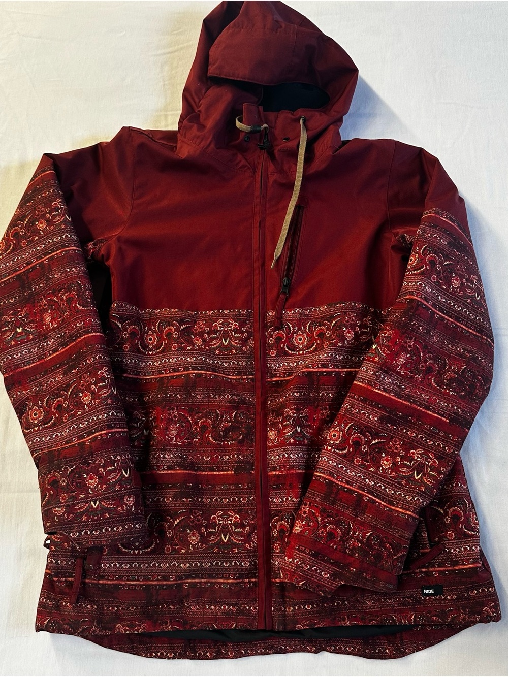 Ride Snowboard Company 10K Strata Waterproof Insulated Jacket Paisley Red M